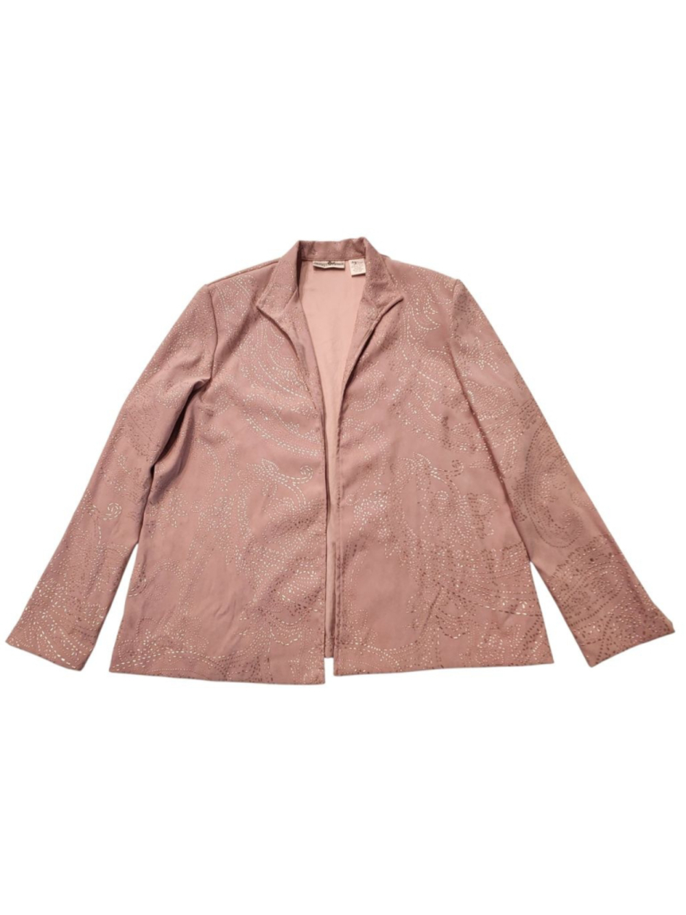 Draper's & Damon's Petites Dusty Rose Embroidered Open Front Jacket Blazer M - Picture 7 of 12